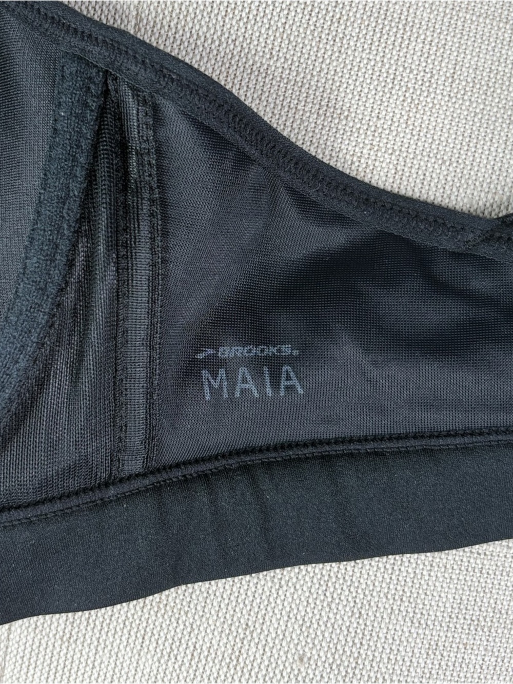 Brooks Running Maia Sports Bra 34D * Gray & Black Underwire Padded Straps Run - Picture 6 of 7